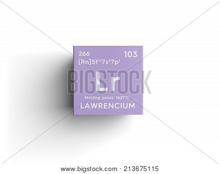 Lawrencium. Actinoids. Chemical Element Of Mendeleev's Periodic Table.. 3D Illustration.