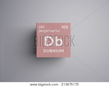 Dubnium. Transition Metals. Chemical Element Of Mendeleev's Periodic Table. 3D Illustration.