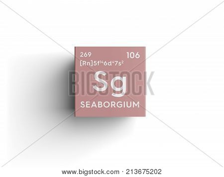Seaborgium. Transition Metals. Chemical Element Of Mendeleev's Periodic Table. 3D Illustration.