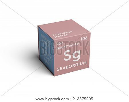 Seaborgium. Transition Metals. Chemical Element Of Mendeleev's Periodic Table. 3D Illustration.