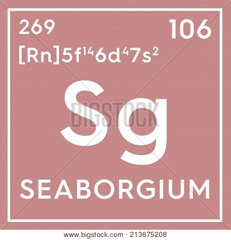 Seaborgium. Transition Metals. Chemical Element Of Mendeleev's Periodic Table. 3D Illustration.