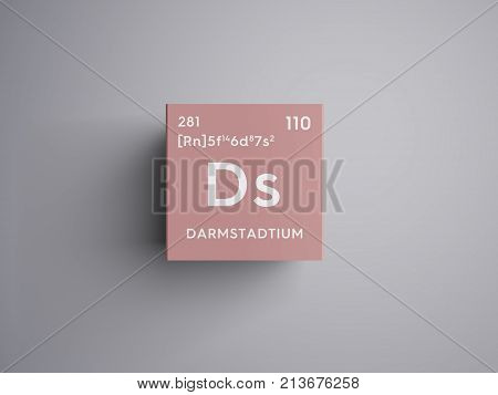 Darmstadtium. Transition Metals. Chemical Element Of Mendeleev's Periodic Table. 3D Illustration.