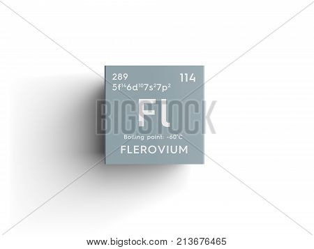 Flerovium. Post-transition Metals. Chemical Element Of Mendeleev's Periodic Table. 3D Illustration.