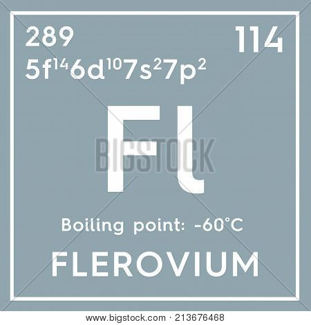 Flerovium. Post-transition Metals. Chemical Element Of Mendeleev's Periodic Table. 3D Illustration.