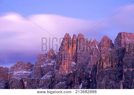 Croda da Lago in the Dolomites, Italy, Europe