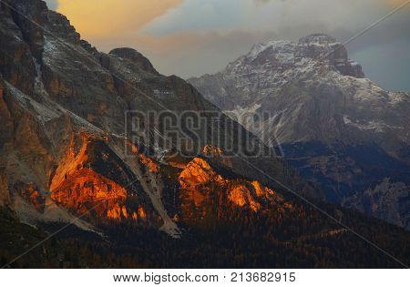Alpine landscape in the Dolomites, Italy, Europe
