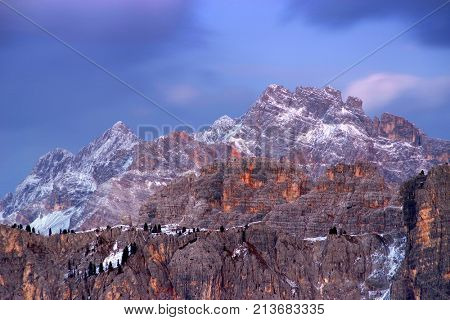 Alpine landscape in the Dolomites, Italy, Europe