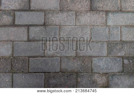 Floor and walll with the grey block cement and stone background texture and abstract.