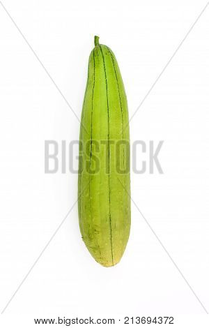 Fresh ridge gourd Luffa isolated on white background