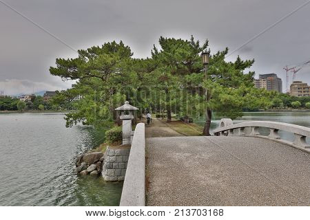 The Walking Bridge In Ohori Park Fukuoka Japan