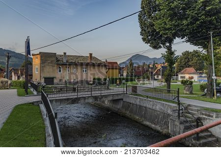 Likavka village in summer sunny morning in sunrise time