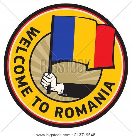 Romania country welcome sign or stamp. Vector illustration