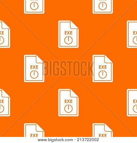 File EXE pattern repeat seamless in orange color for any design. Vector geometric illustration