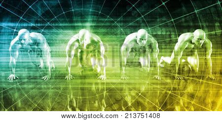 Data Network with Fast Moving Data Packets 3D Render