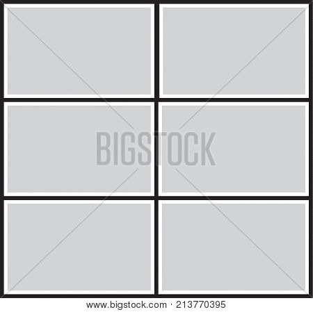 Vector frame for photos and pictures, photo collage, photo puzzle black and white