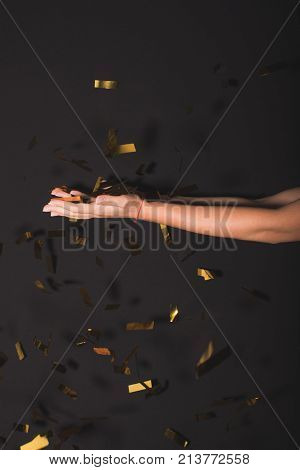 Woman Catching Falling Confetti