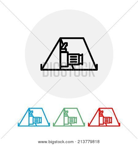 Set of colored hidden camera icons, video surveillance. The concept of observation. Vector illustration.