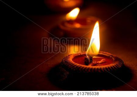 Fire Lantern Oil Or Beeswax Lantern Burn Light In Loy Krathong Festival Thailand