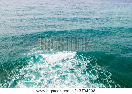 Seascape. Wave and foam. The sea is green. Adriatic Sea