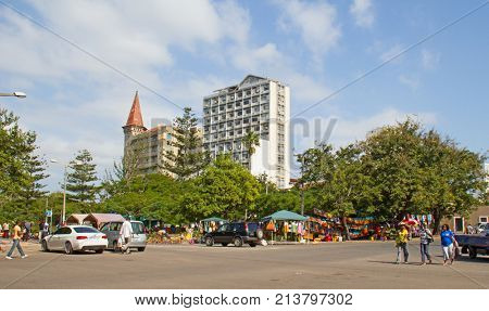 MAPUTO, MOZAMBIQUE - APRIL 29: Traditional Sunday's market in Maputo, Mozambique on April 29, 2012. The local market is one of the tourists attraction of the city.