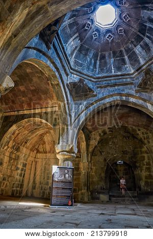 HAGHPAT MONASTERY, ARMENIA - 01 AUGUST 2017: Interior of Haghpat Monastery in Northern Armenia