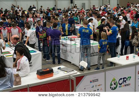 San Jose, Costa Rica - November 12, 2017: The Largest Robotics Competition In Costa Rica For Student