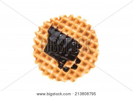 Dutch waffles dulcet isolated on white background