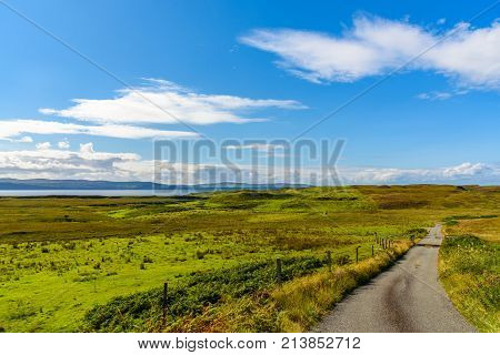 Scottish Road In The Isle Of Skye