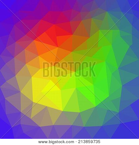 vector abstract irregular polygon background with a triangular pattern in full color rainbow spectrum colors