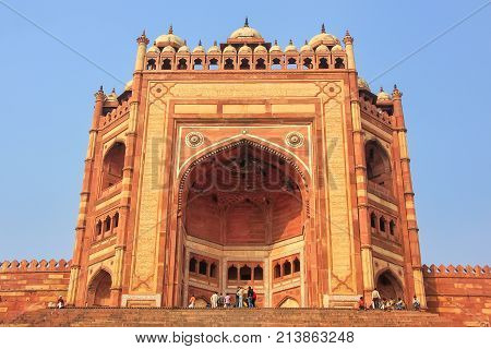 Buland Darwasa (victory Gate) Leading To Jama Masjid In Fatehpur Sikri, Uttar Pradesh, India