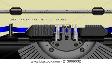 Working part of an old typewritertypewriter type font Braille