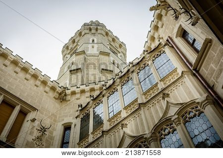 Hluboka nad Vltavou Czech republic - September 19 2017:Czech famous baroque castle Hluboka nad Vltavou