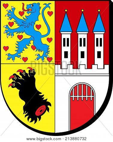 Coat of arms of Nienburg is a town and capital of the district Nienburg in Lower Saxony Germany. Vector illustration