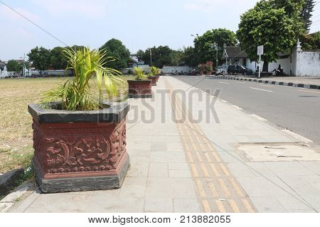 Yogyakarta kraton roadside, plant pot, Indonesian Place, Indonesian Park | Asian Park
