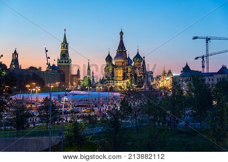 Saint Basil's Cathedral In Red Square And Kremlin From New Zarya