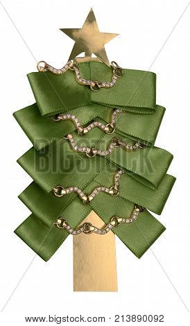 Christmas tree handmade isolated on the white background