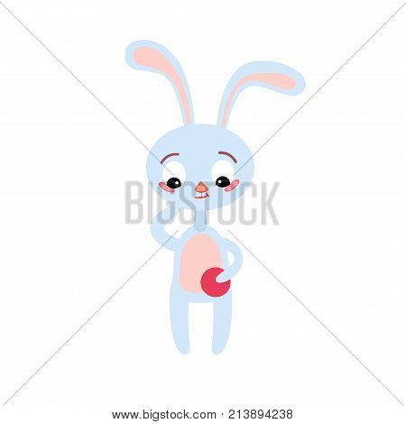 Easter rabbit with Easter egg. Vector illustration isolated.