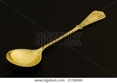 Antigo ouro chapeados prata colher de sopa