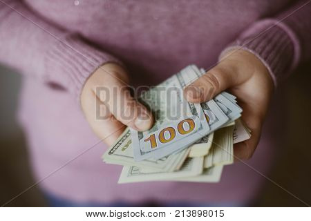 American Dollars Bank Note In Hand American Dollars Bank Note In Hand