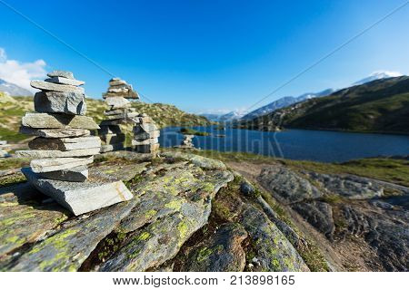 Alpine pass of San Bernardino in Switzerland