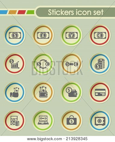 currency exchange round sticker icons for your creative ideas