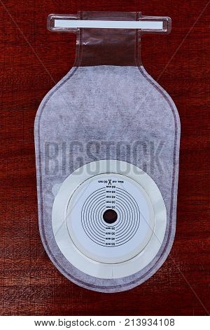 empty medical calorimeter on a red table