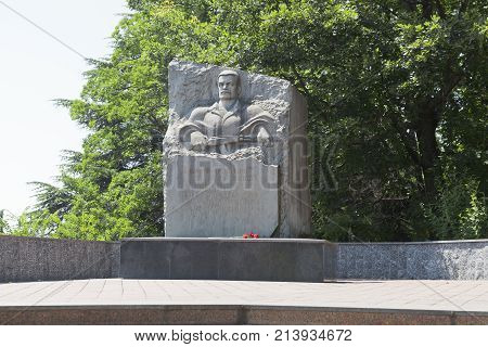 Lazarevskoe, Sochi, Krasnodar region, Russia - June 29, 2014: Monument to soldiers-internationalists in Lazarevskoye