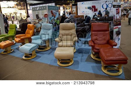 Bangkok Thailand - November 2 2017: Lazyboy products display in furniture fair