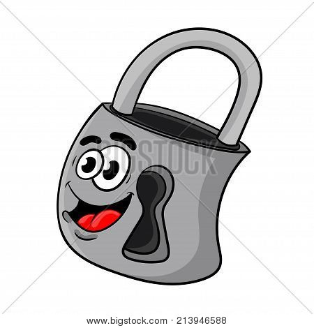 funny cartoon lock . the design of the character. vector illustration.