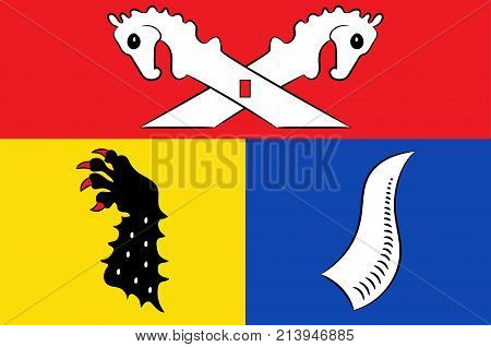 Flag of Nienburg is a district in Lower Saxony Germany. Vector illustration