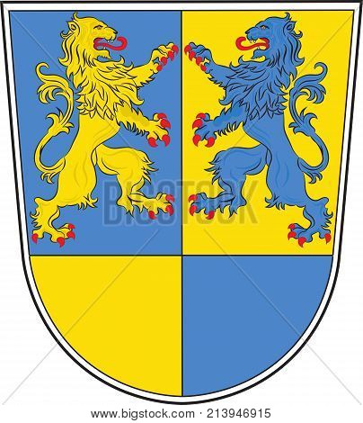 Coat of arms of Northeim is a district in Lower Saxony Germany. Vector illustration