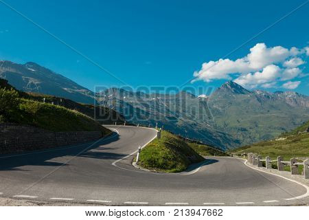 Alpine pass of San Bernardino in Switzerland