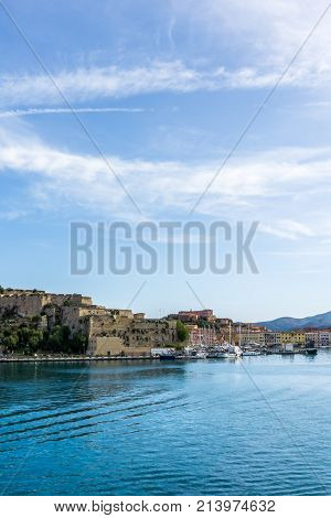 Marina With Several Boats In Porto Ferraio On Elba Island