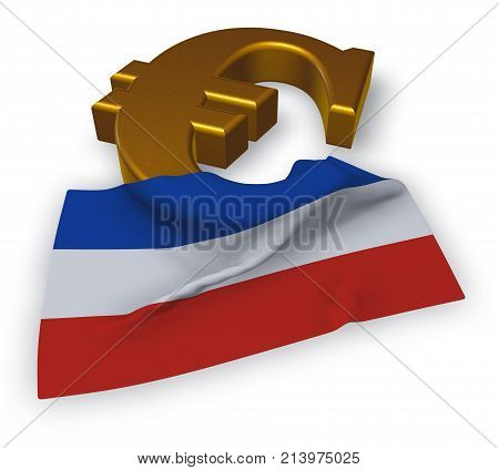 euro symbol and flag of schleswig-holstein - 3d illustration